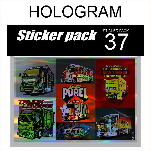 Sticker Pack 37 CCTV Truk Oleng Stiker Hologram Plus Laminasi Anti Gores Pudar YANZ