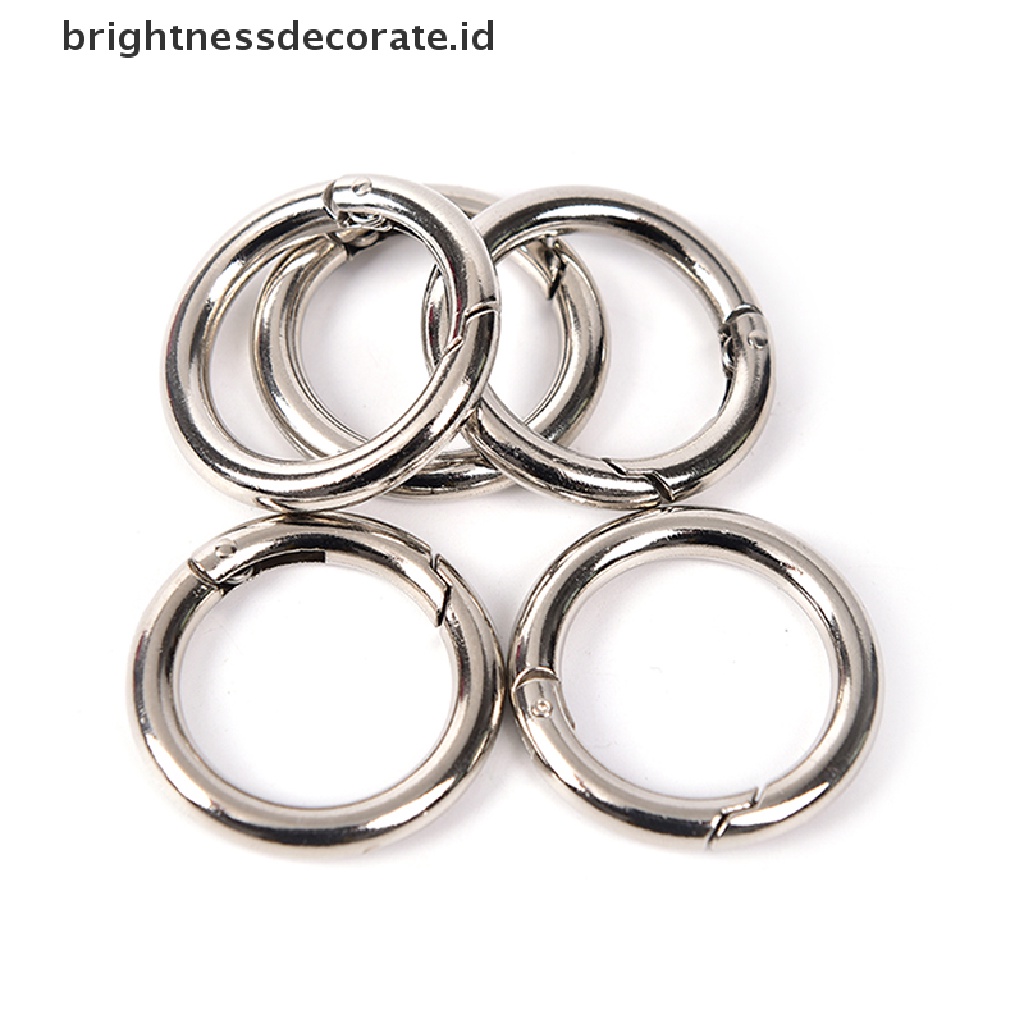 5pcs Gantungan Kunci Carabiner Bulat Bahan Metal Ukuran 25mm