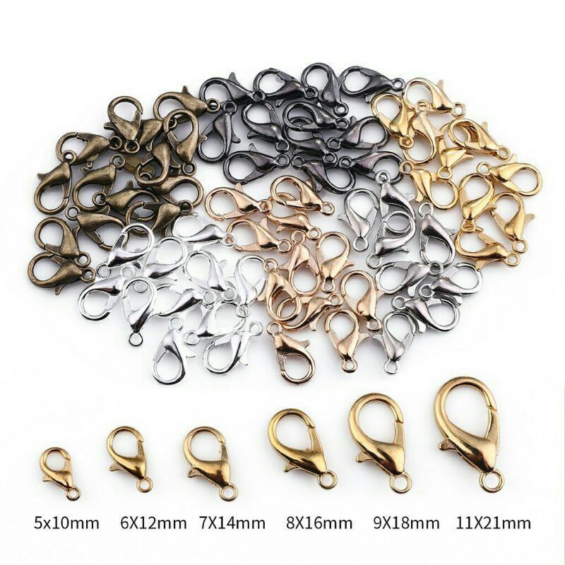 (10 pcs) Kait Lobster Clasp Kokot Udang 12mm 14mm 16mm Silver Gold