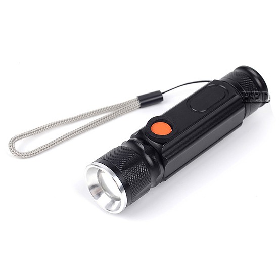 Senter LED Lantera USB Rechargeable Cree XML T6+COB 2300 Lumens - WY8106 - OMFL39BK Black