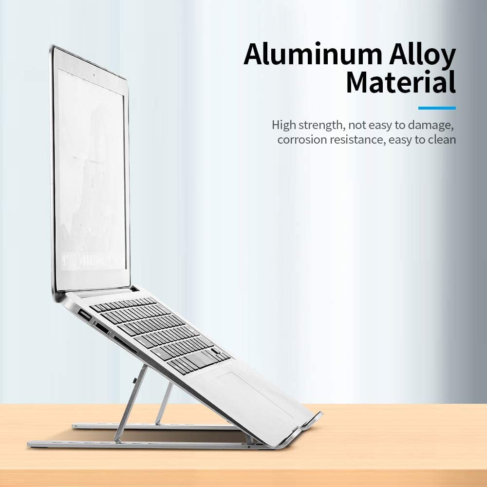 Laptop Stand Lipat Aluminium Adjustable 7 Level  - Silver