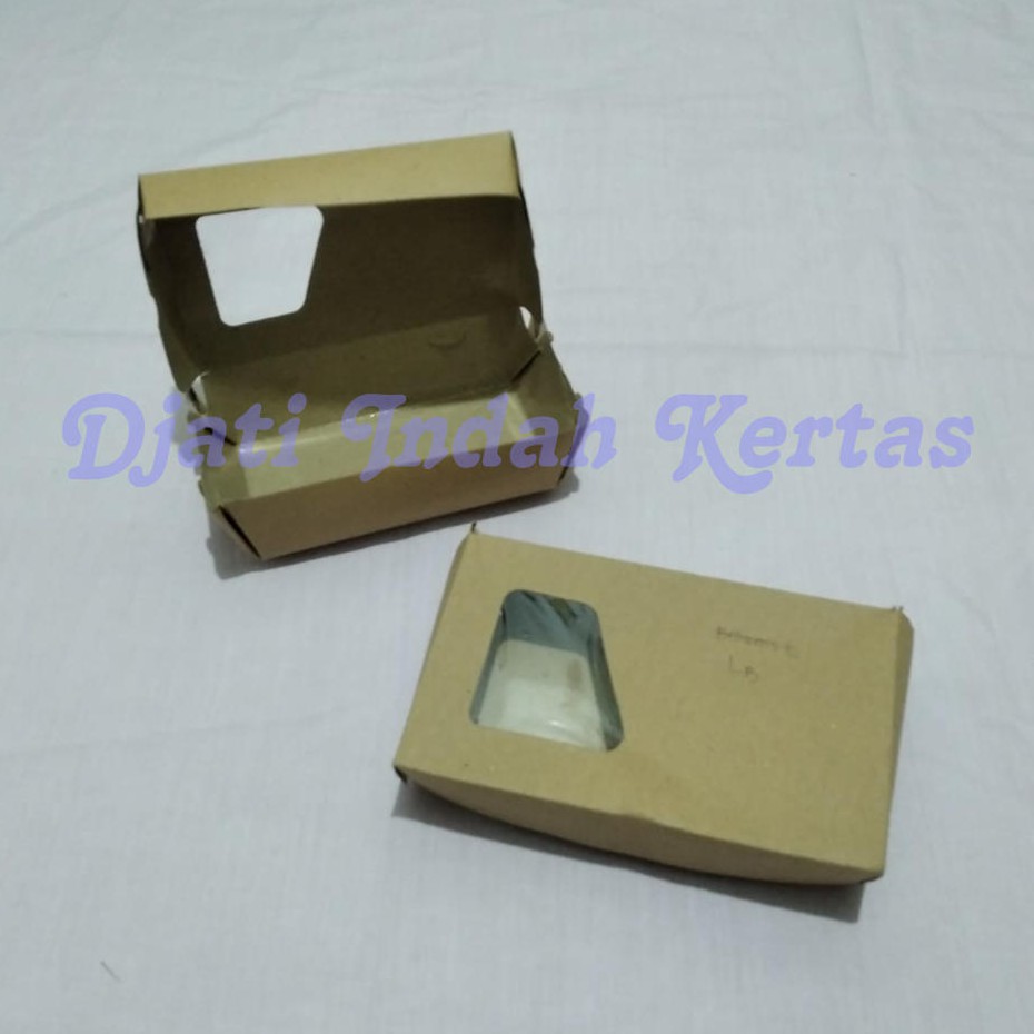 Murah !!!  Paper Lunch Box Eco Take Away (Size XL) / Coklat - Window / Kotak Nasi Kertas isi 50 pcs