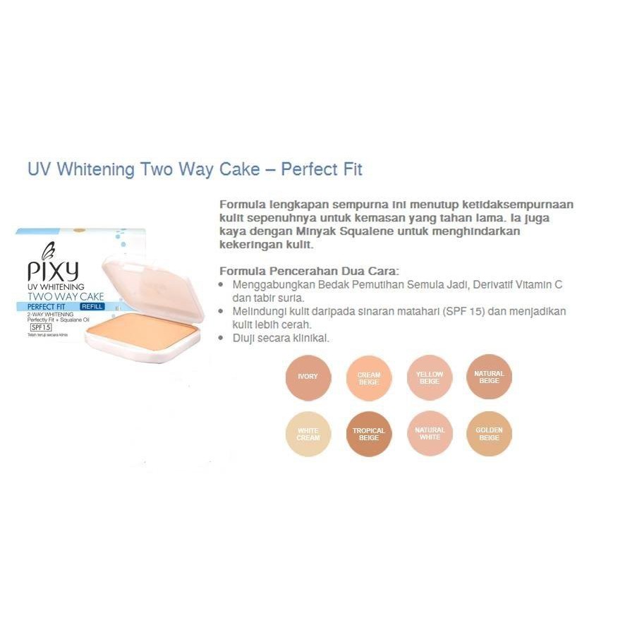 PIXY BEDAK TWC UV WHITENING PERFECT FIT refil 12.2gr