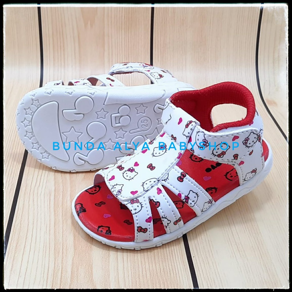 Sendal Anak Perempuan Usia 8 Bulan 1 2 Tahun Size 22 - 25 MERAH - Sepatu Sandal Anak Cewek Karet AntiSlip Alas Karet