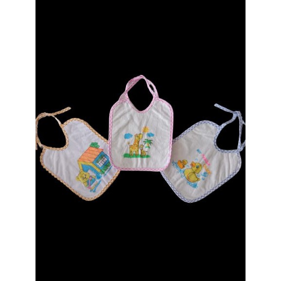 Clemek Bayi Okiyo (3pcs) | Celemek Tatakan Makan Bayi Slabber Baby Murah l Tatak Iler 1set