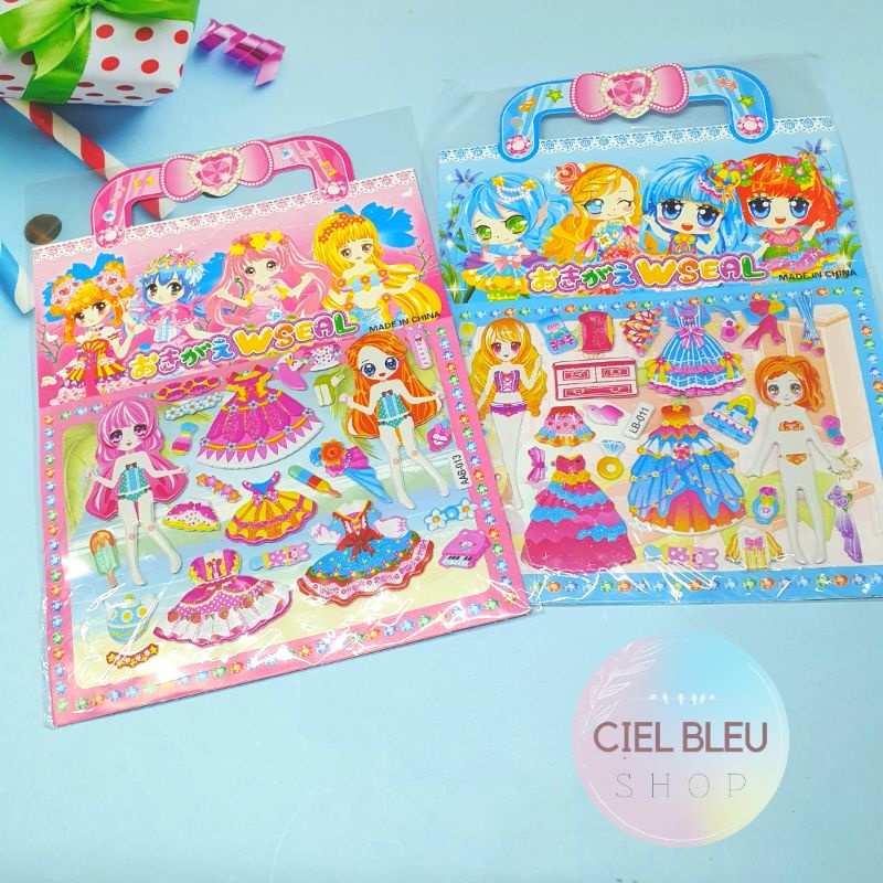 ( 1 pcs ) STIKER STICKER ANAK MODEL TAS KECIL JUMBO / Stiker Timbul Aneka Karakter Kartun / CIEL BLEU SHOP