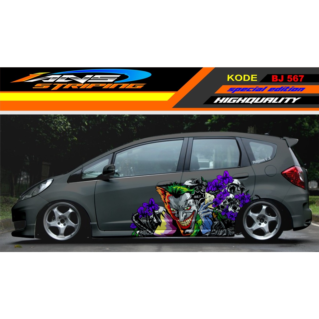 STIKER VARIASI MOBIL JOKER / DECAL MOBIL JAZZ BRIO AGYA SWIFT YARIS / CUTTING MOBIL / STIKER MOBIL