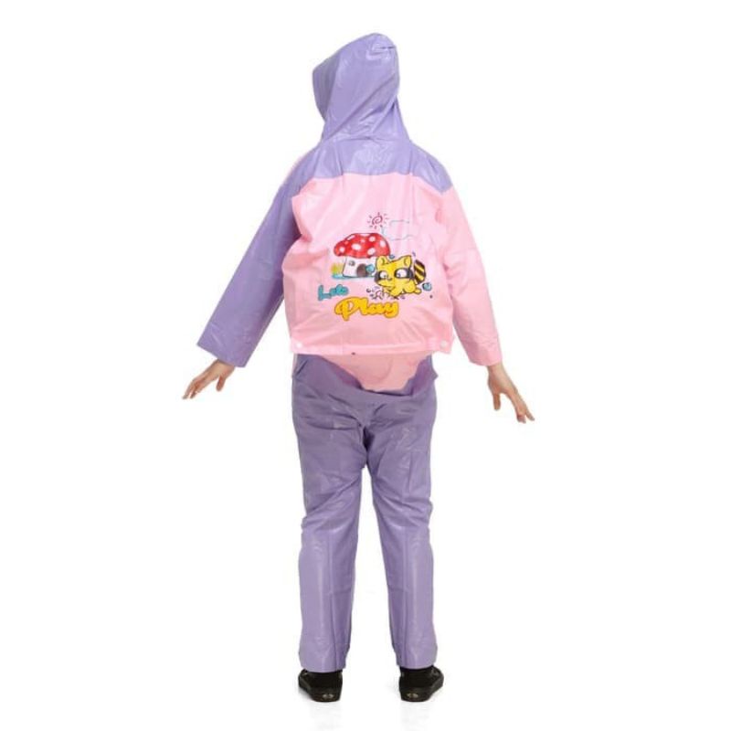 Jas Hujan Anak Jaket Celana Backpack EJC 606 Elmondo SD 6-10Tahun Mantel Mantol Anak Setelan Jaket Celana