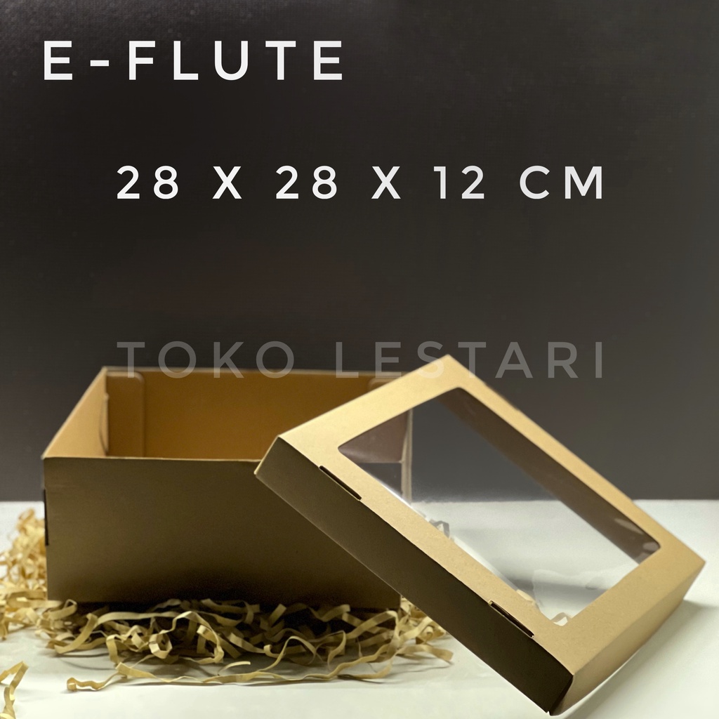 

Box Kardus E-Flute Coklat Untuk Packaging Olshop Sovenir Baju Kotak Kado Hampers Cake Pudding 28x28x12 CM