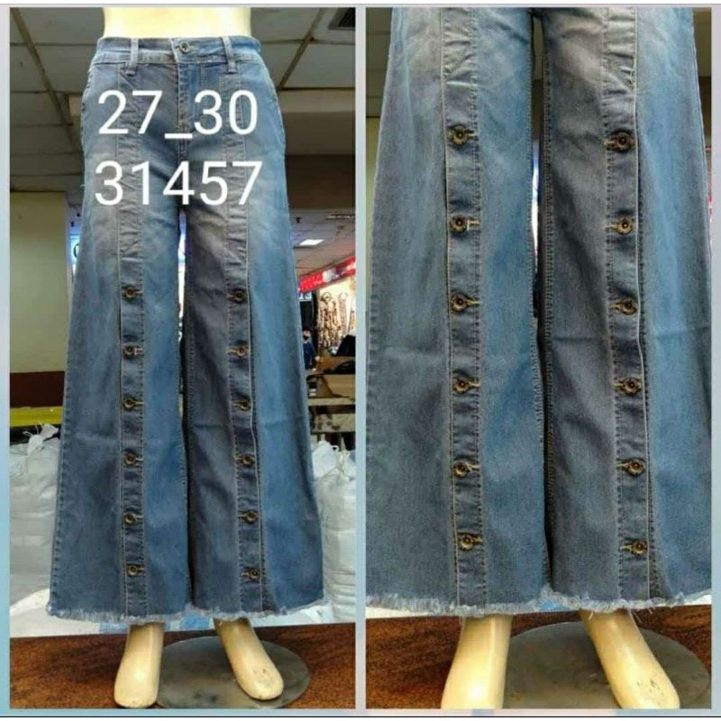 VJ KULOT JEANS KANCING DEPAN BIRU SEDANG 27 - 30