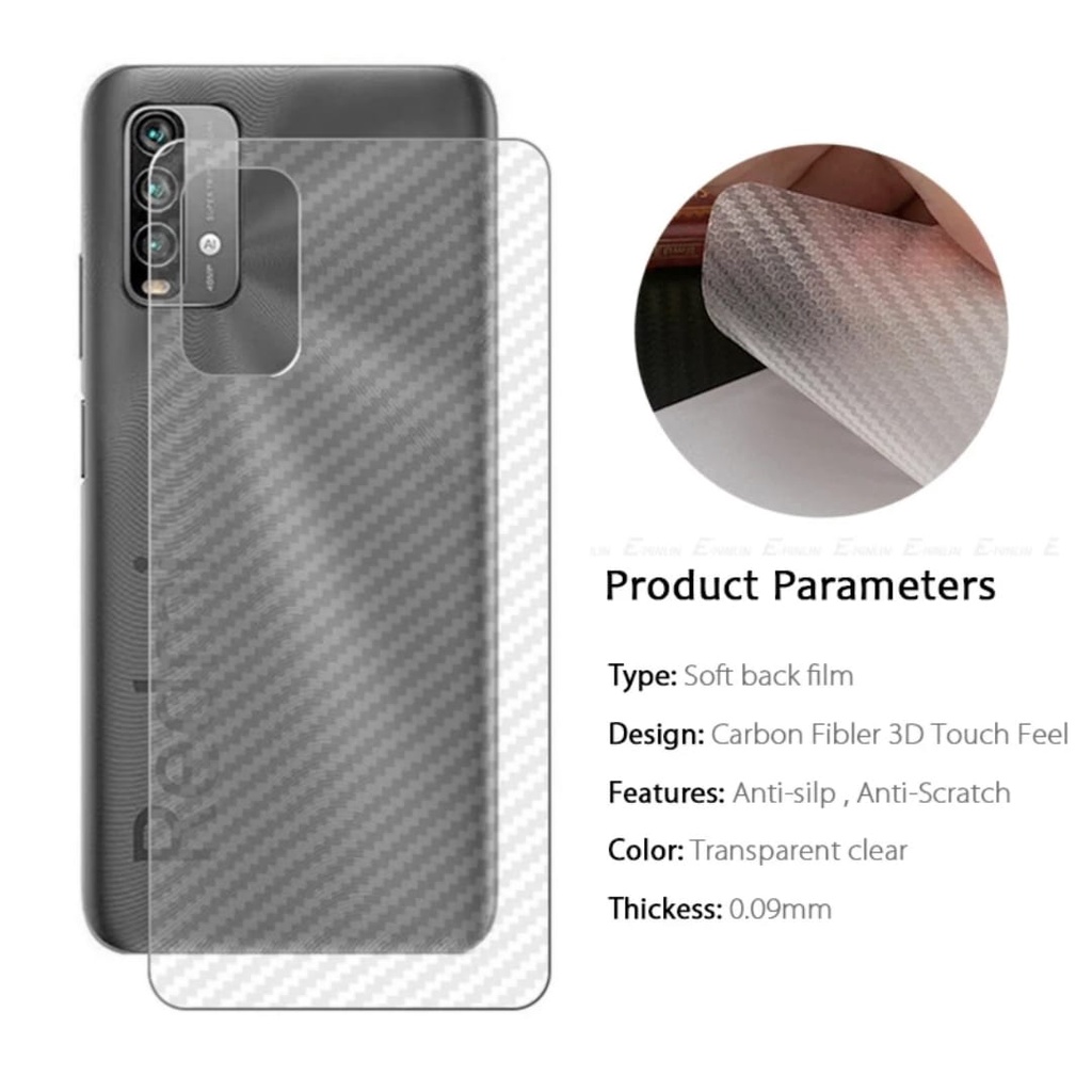 PROMO 3in1 XIAOMI Redmi 9T / 9T NFC Tempered Glass Free Anti Gores CAMERA &amp; GARSKIN Carbon