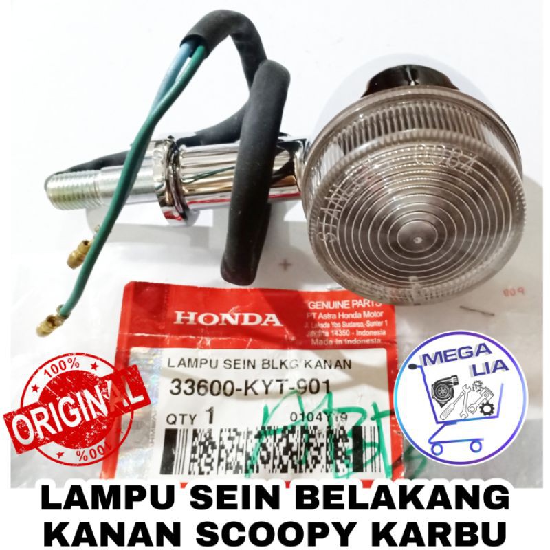 Lampu Sein Sen Reting Belakang Kanan Winker Assy Scoopy Karbu 100% ORI HONDA 33600-KYT-901