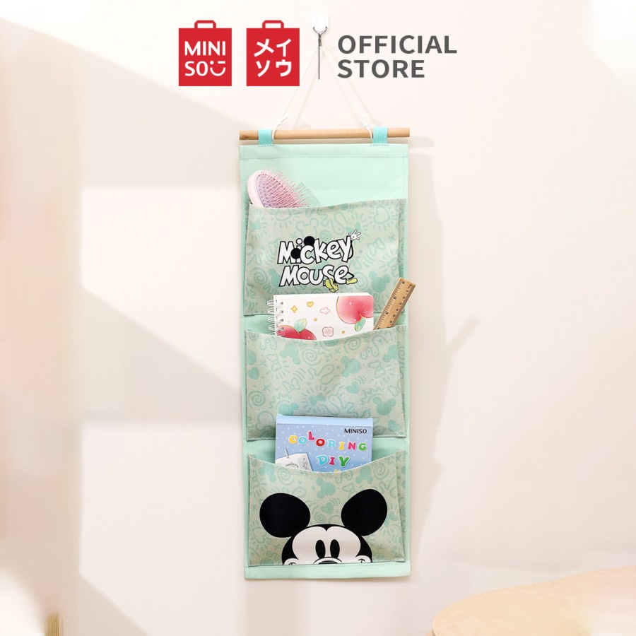 MINISO Koleksi Mickey Mouse 2.0 Tas Gantung Tiga Kisi Tas Penyimpanan - Mickey Mouse