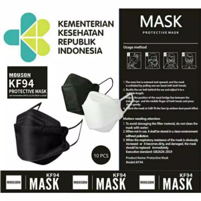 Masker KF94 Mouson Model Korea 4 Ply 1 Pack 10 Pcs