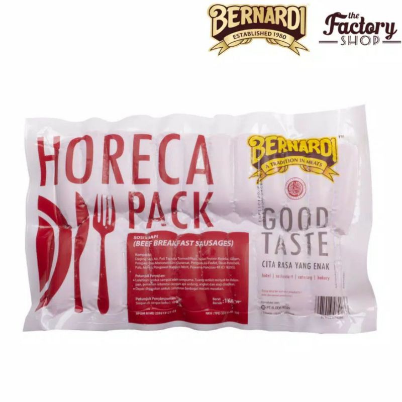 

Horeca Pack Bernardi Sosis Sapi 1kg