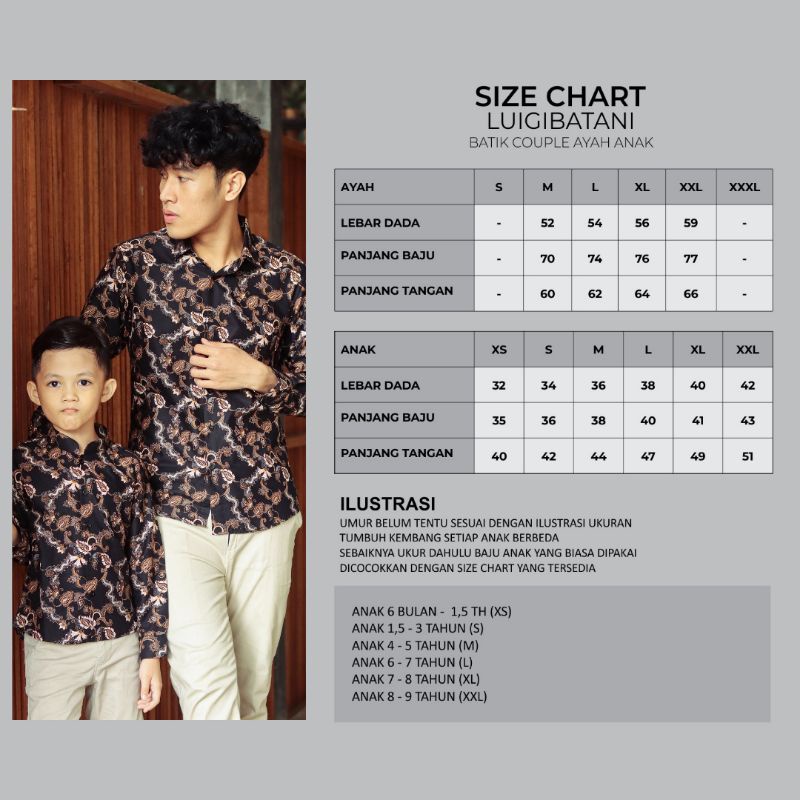 BatikBule Kemeja Batik Anak Slimfit Panjang Motif Casual Warna Biru dan Hitam