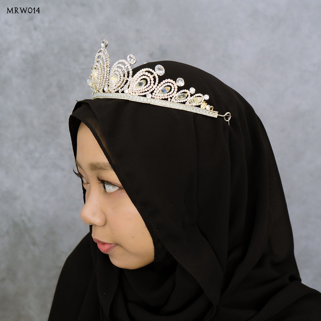 [STOK TERBATAS] MAHKOTA PERNIKAHAN AKSESORIS BRIDAL MUTIARA SILVER MRW014