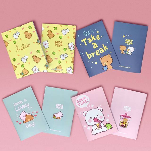 

notes buku tulis milk and mocha bear bears cute lucu mini notes book memo notebook mini sticker milk and mocha bear bears sticker lucu cute mini stickers lucu