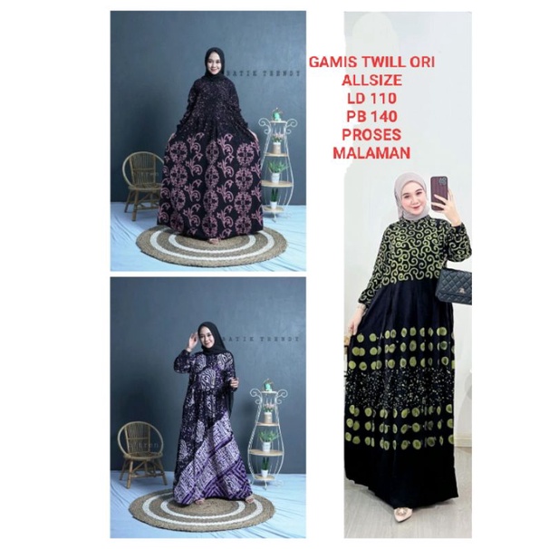 gamis twill ori cap malaman murah