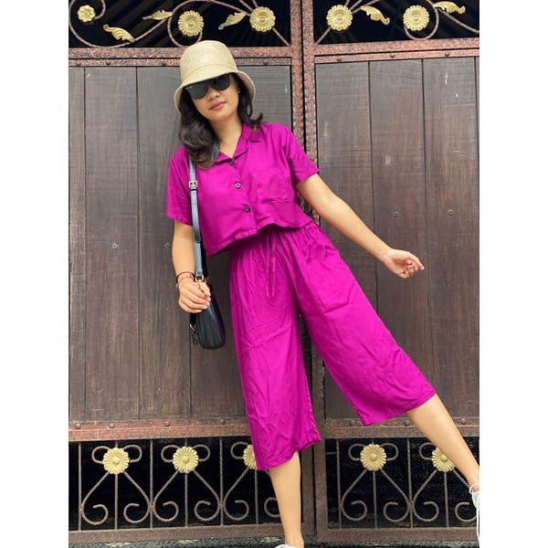 BEFAST - ZEC OOTD Setelan Winter / One Set Crop Sinta RAYON DIAMOND / Set Wanita Terbaru 2022 / Setelan Kekinian Remaja Wanita / Set Polos Casual / Terlaris / Fashion Wanita Modis