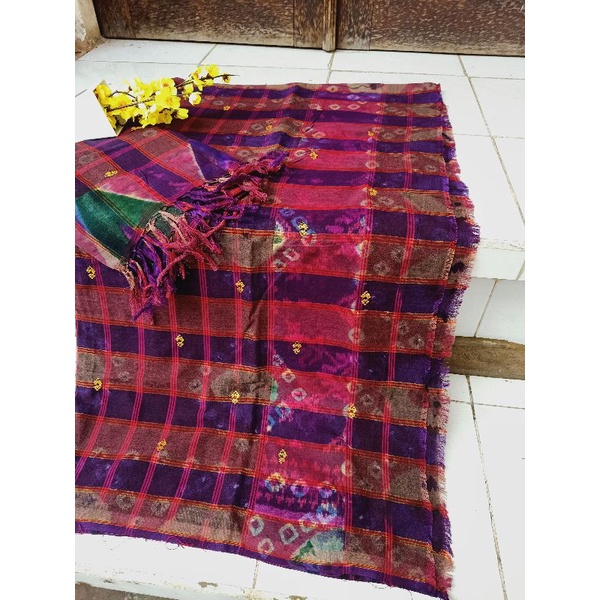 tenun endek jumputan set selendang dg Tretes bijumas