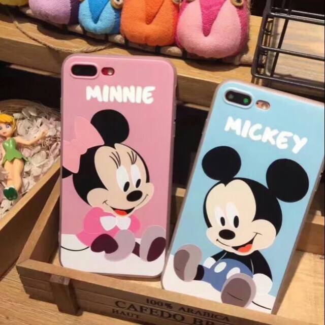 Cute casing mickey minnie iphone 6+, 7, 7 plus 8, 8plus soft case tpu couple