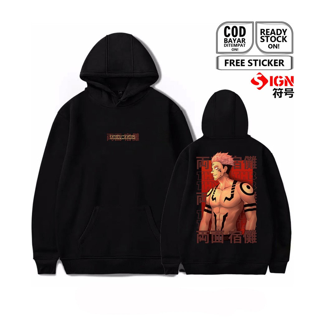 HOODIE ANIME SUKUNA RYOMEN JUJUTSU KAISEN YUJI YUTA SATORU GOJO MEGUMI NOBARA MANGA BAJU JEPANG SIGN