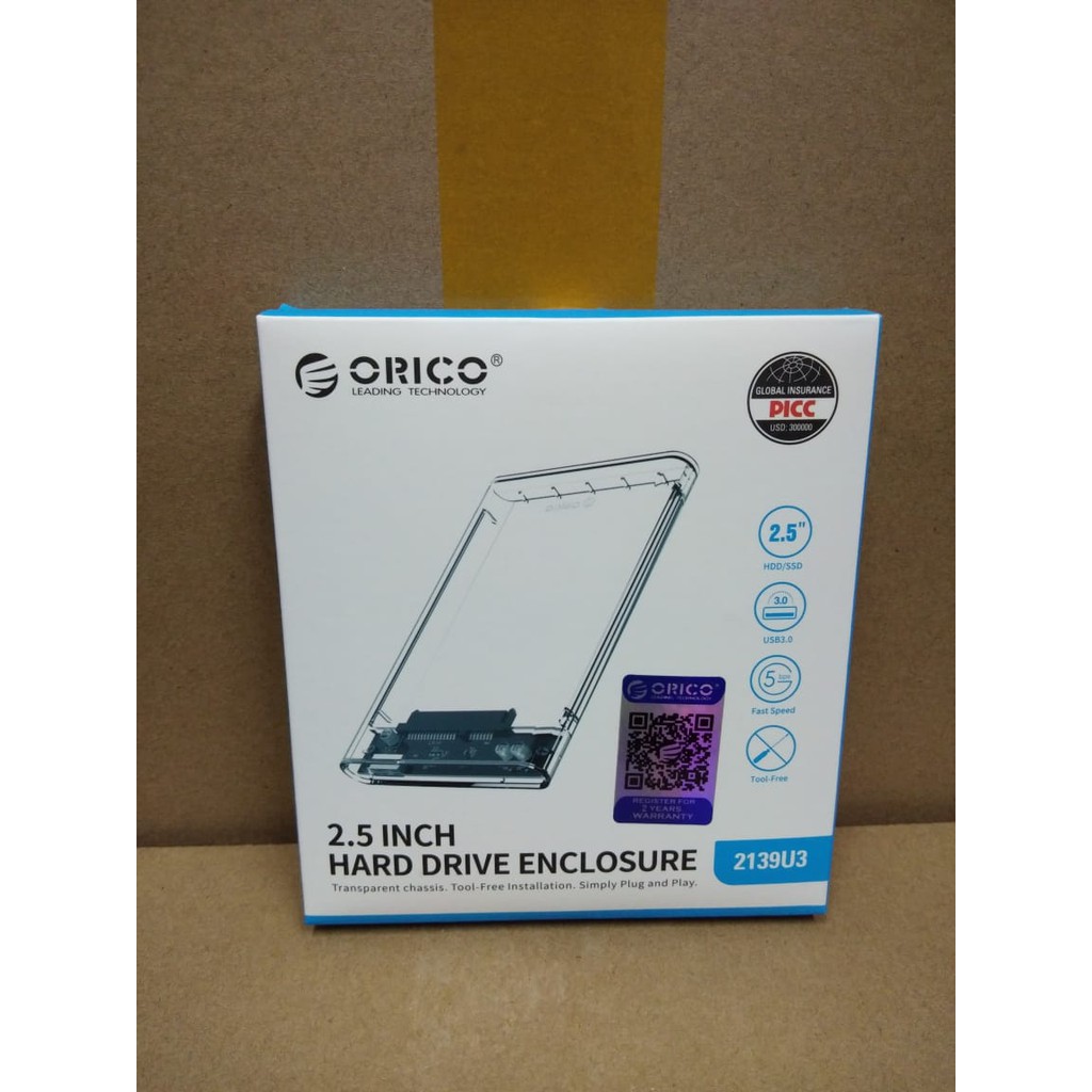 ORICO 2139U3 Casing Harddisk External 2,5inch Sata USB 3.0 Transparan