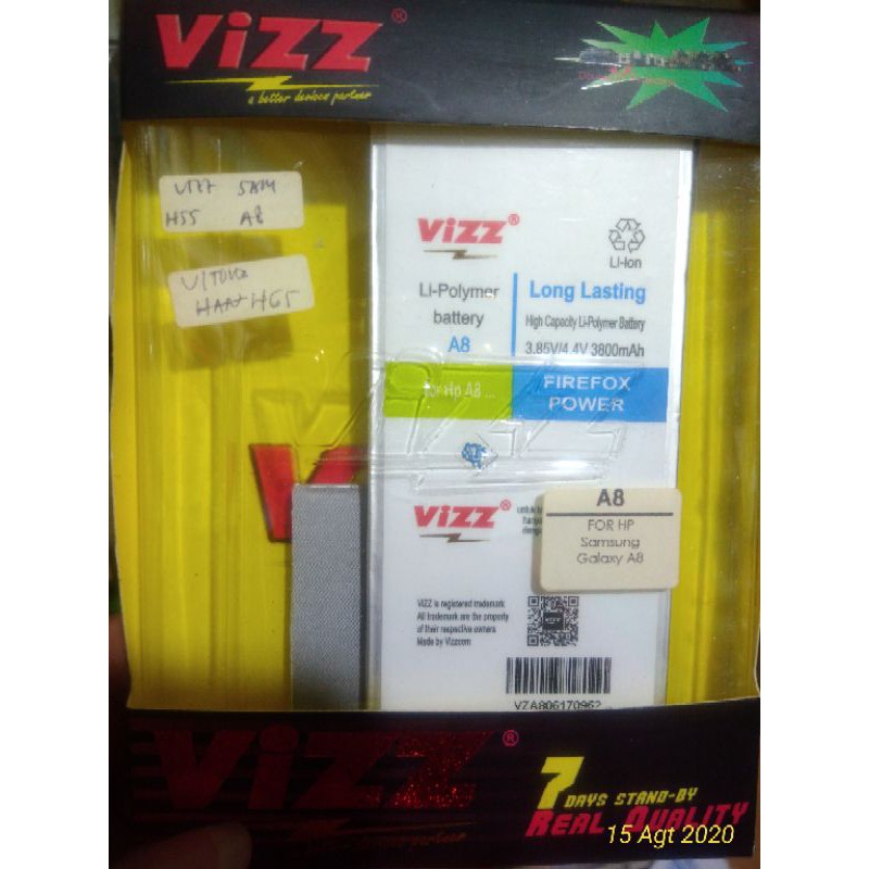 Baterai vizz Samsung A8 2015 double power