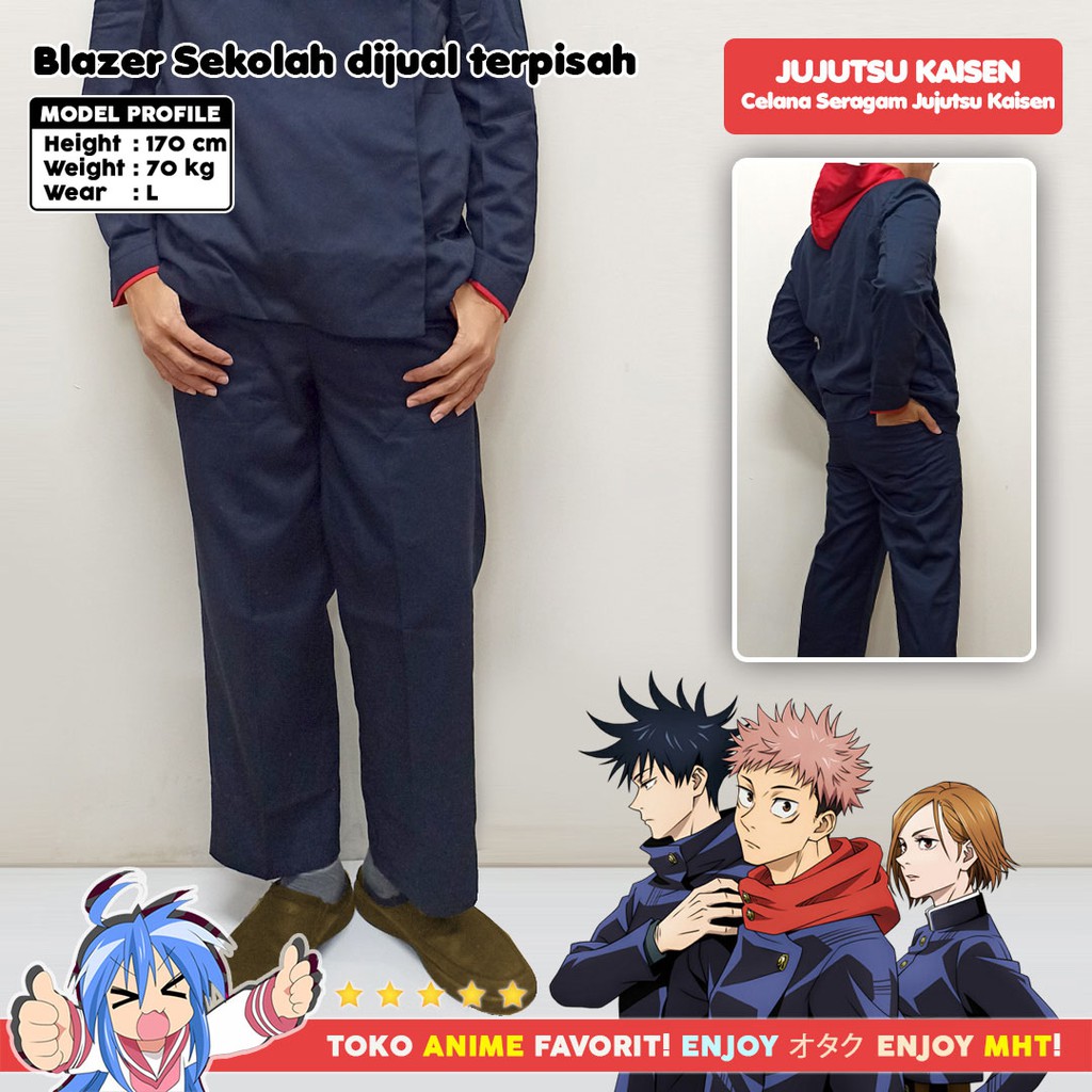 Celana Seragam Cosplay Anime Gakuran Jujutsu Kaisen Itadori Yuji Megumi Fushiguro Inumaki Toge