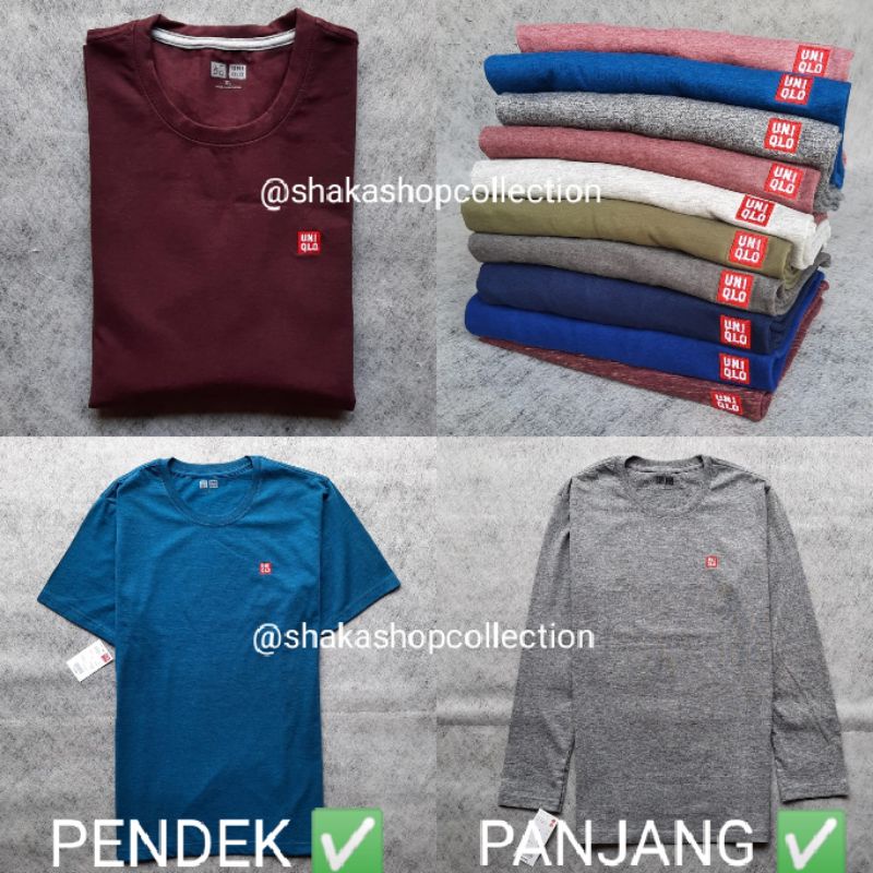 (Unisex) Kaos UNIQLO logo bordir /UNIQLO men O neck / t-shirt UNIQLO long Sleeve-2