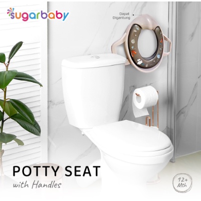 SUGAR BABY POTTY SEAT WITH HANDLES &amp; SPLASH GUARD / DUDUKAN TOILET ANAK SUGARBABY POTY DUDUKAN TOILET