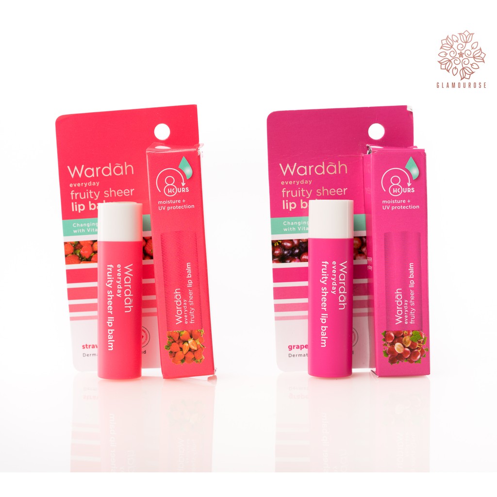 ❤️Glamouroseshop❤️ Wardah Everyday Fruity Sheer lip Balm Moisture + UV Protection