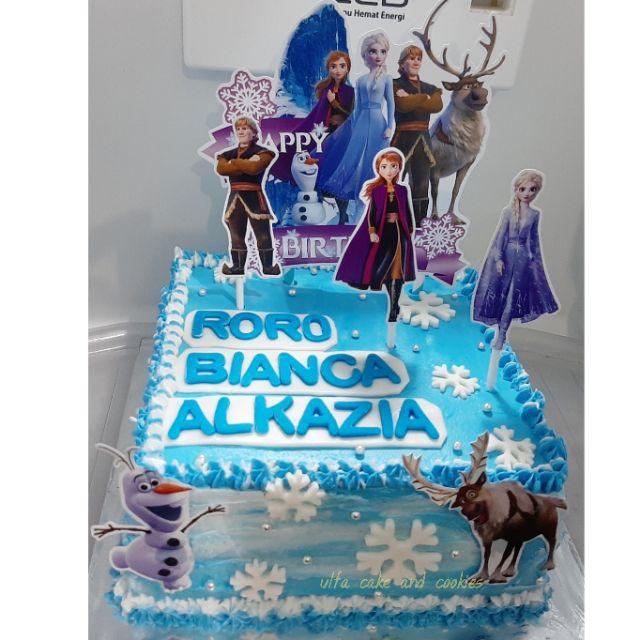 Frozen 2 Topper Cake Birthday / Kue Ulang Tahun / Hiasan Kue / Elsa Anna