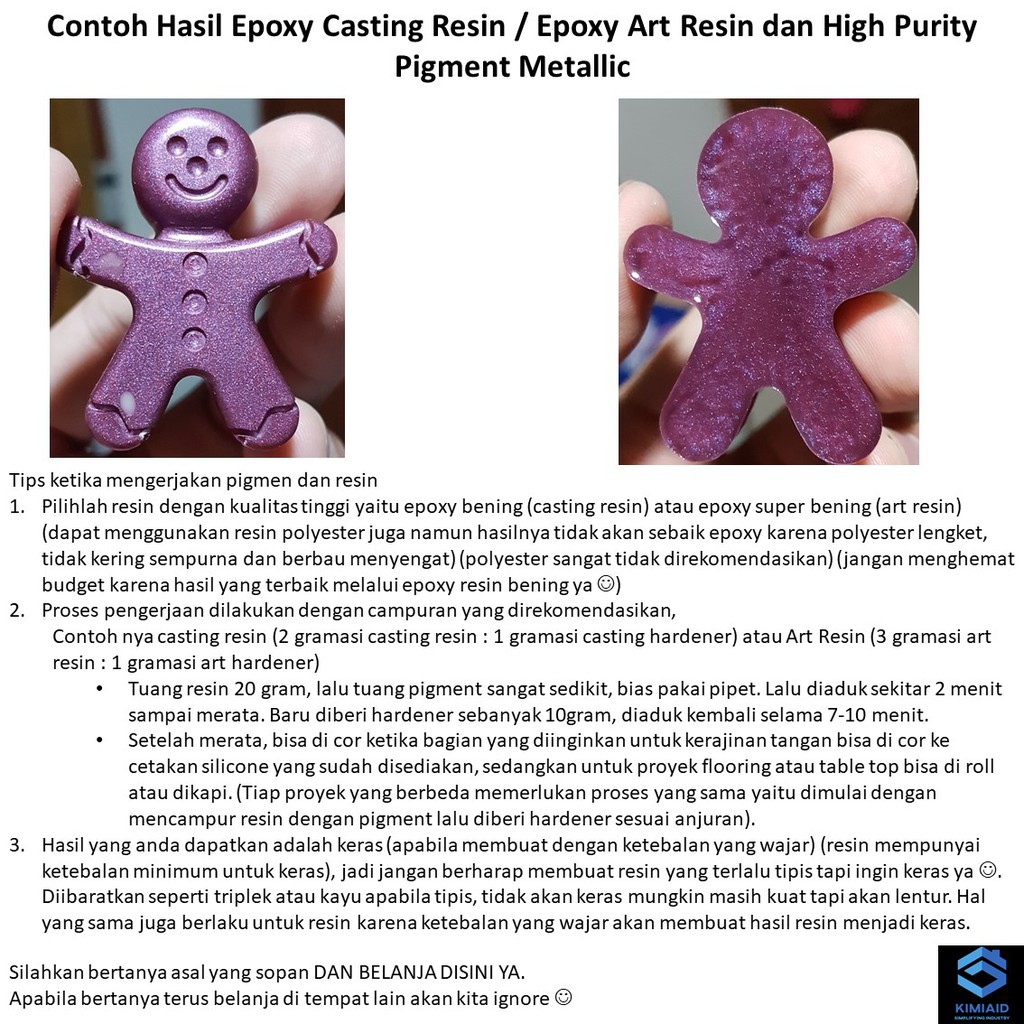 Casting Resin - 1.5 Kg - Epoxy Resin Bening - Sticker Timbul Resin Keras - Lycal 1011 - Resin Meja