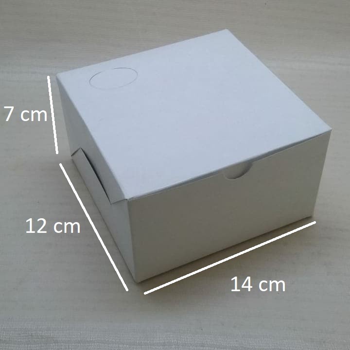 

@25pcs Dus Box Kue Karton putih susu 12x14 / Box Polos 12 x 14 cm