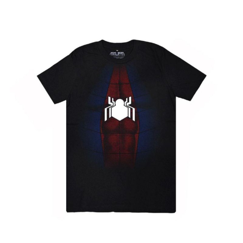 Kaos azura dewasa Spiderman black glow in the dark