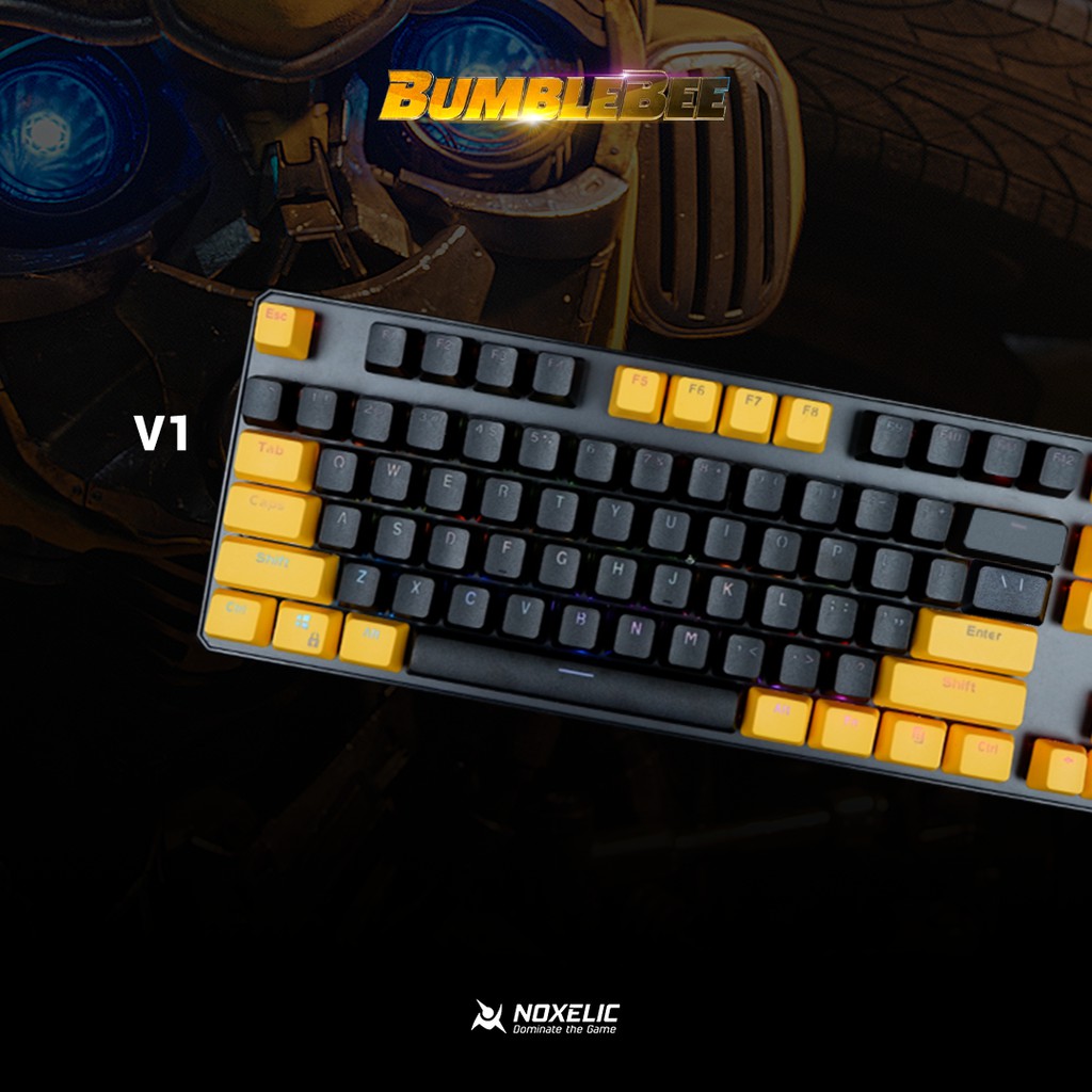 Noxelic Keycaps PBT Bumblebee Edition - Double Shot 104 Keyset Custom