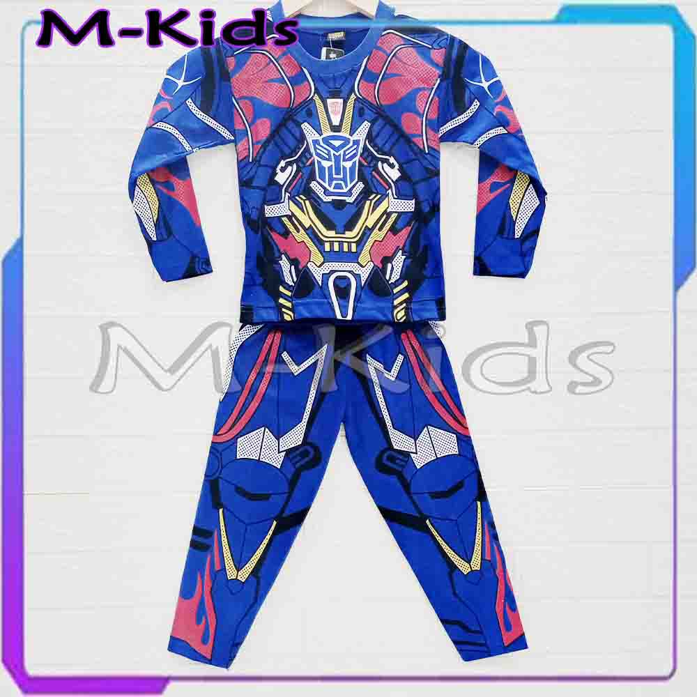 MKids88 - Baju Setelan Anak Laki-Laki Karakter Transformer Optimus Prime Superhero