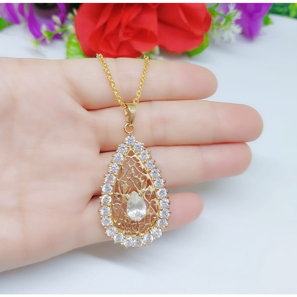 Kalung Lapis Emas Permata Perhiasan Imitasi Xuping Jewelry A042-045