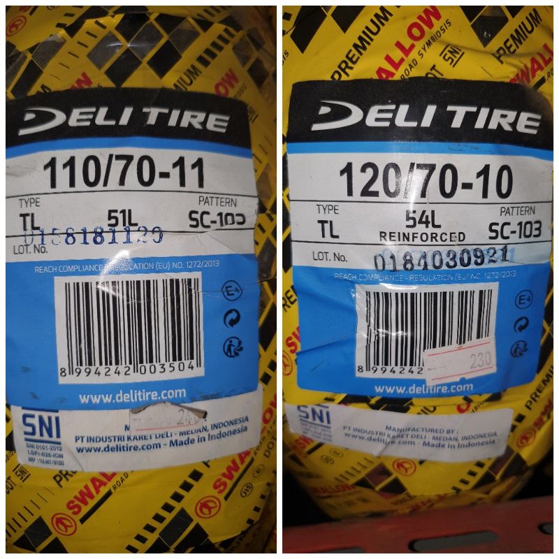 BAN SWALLOW DELI TIRE VESPA LX / S 110/70-11 & 120/70-10 BAN VESPA RING 10