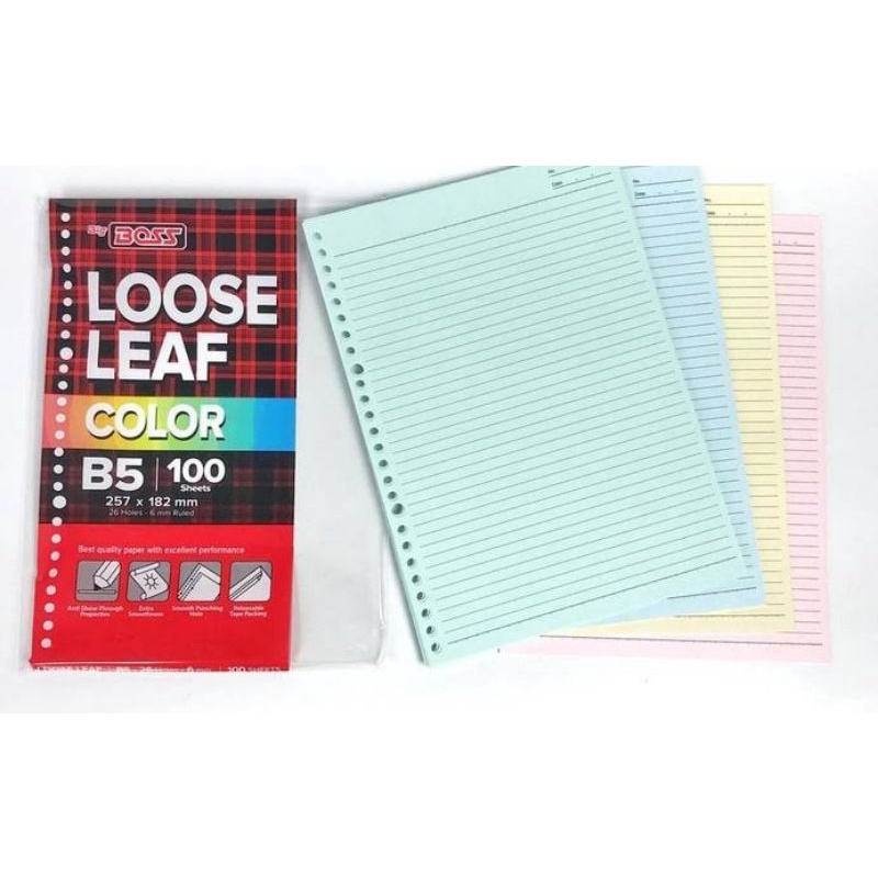 

Isi binder berwarna B5 bigboss / Loose leaf (100 lembar)