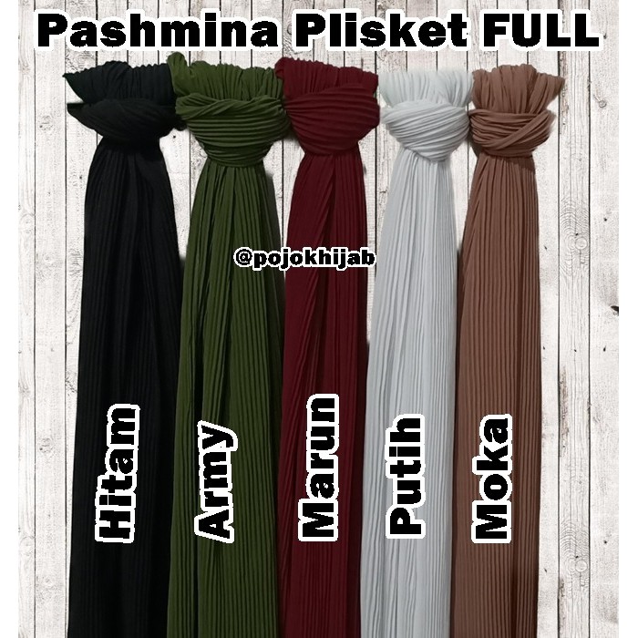 Pashmina plisket ceruty baby doll premium 180 x 75