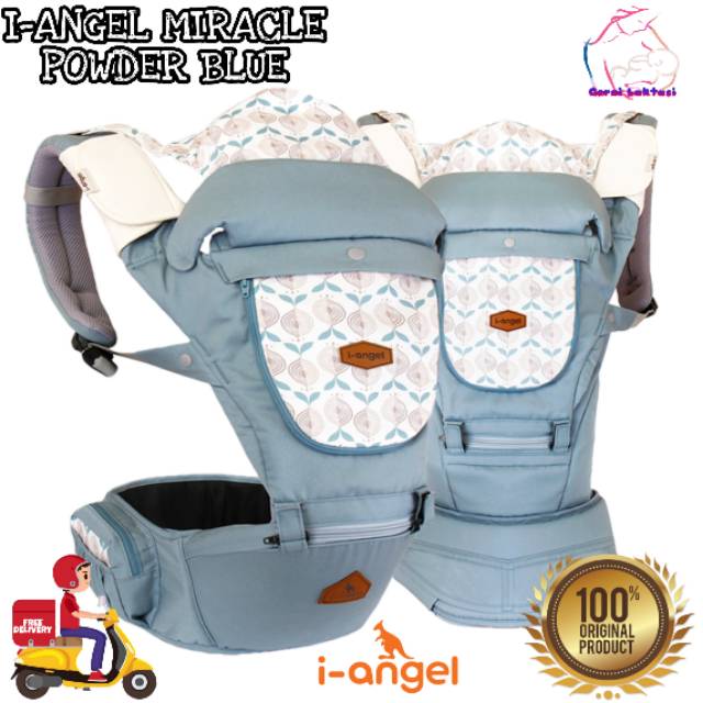 I-ANGEL MIRACLE POWDER BLUE BABY CARRIER GENDONGAN BAYI