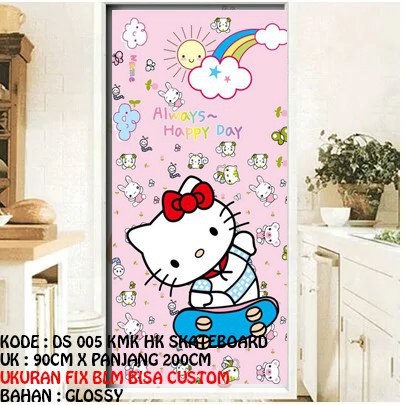 WALLSTICKER STIKER PINTU MOTIF KARTUN MARIO LUIGI HELLO KITTY TEDDY BEAR SKATEBOARD UK 90CM X 200CM