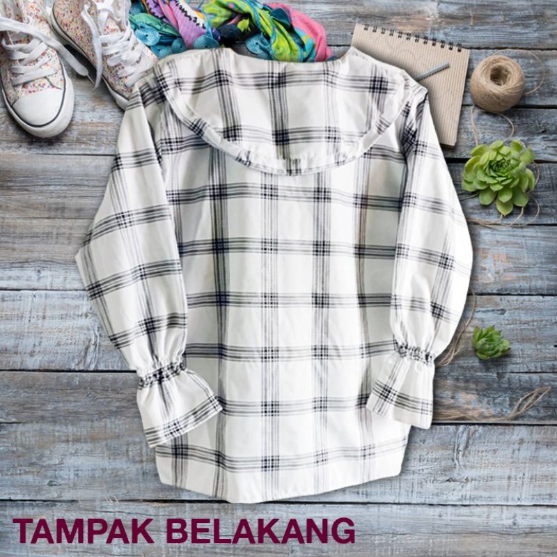 KEMEJA  / BLOUSE KOTAK KRAH REMPEL