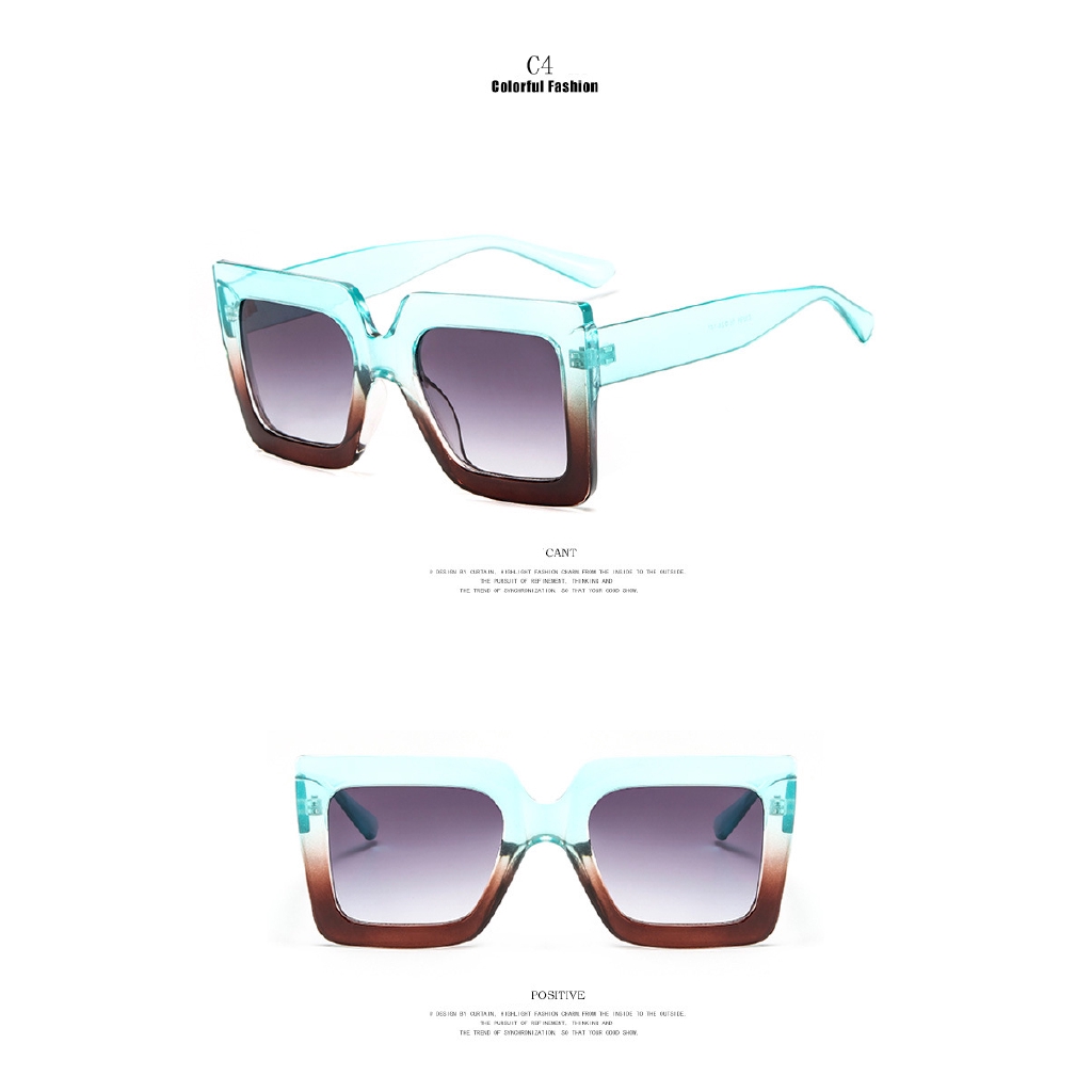 2022 Kacamata Hitam Wanita Model Kotak Oversize Frame Besar