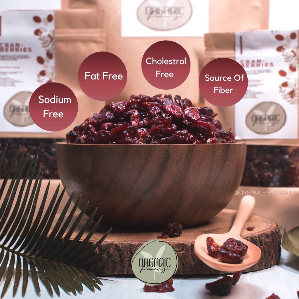 

Cranberry Kering 500gr / Dried Cranberry 500gr / Kranberi Kering Premium Organic Paradise