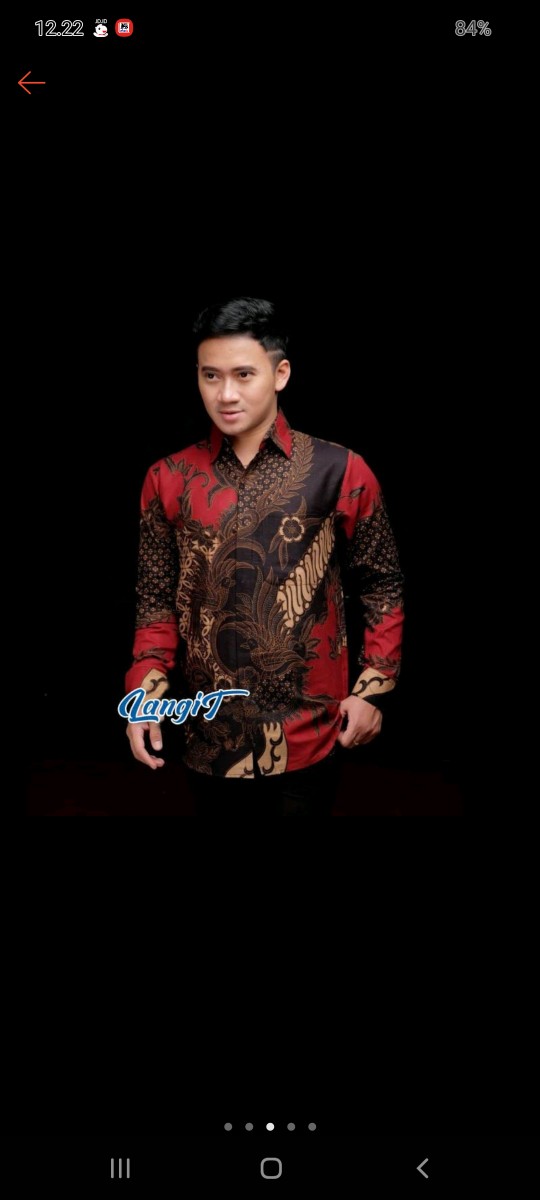 Kemeja Batik Pria Kerja Big Size Jumbo Size Fit Xxl Ld 120 Warna Hitam Putih Casual Formal Kondangan