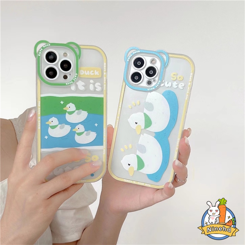 Soft Case Silikon TPU Motif Bebek Putih Untuk iPhone 13 12 11 Pro Max X Xr Xs Max SE 2020 8 7 6 6s Plus